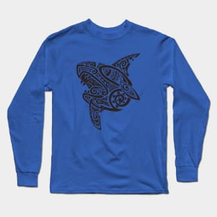 Tribal Half Shark Long Sleeve T-Shirt